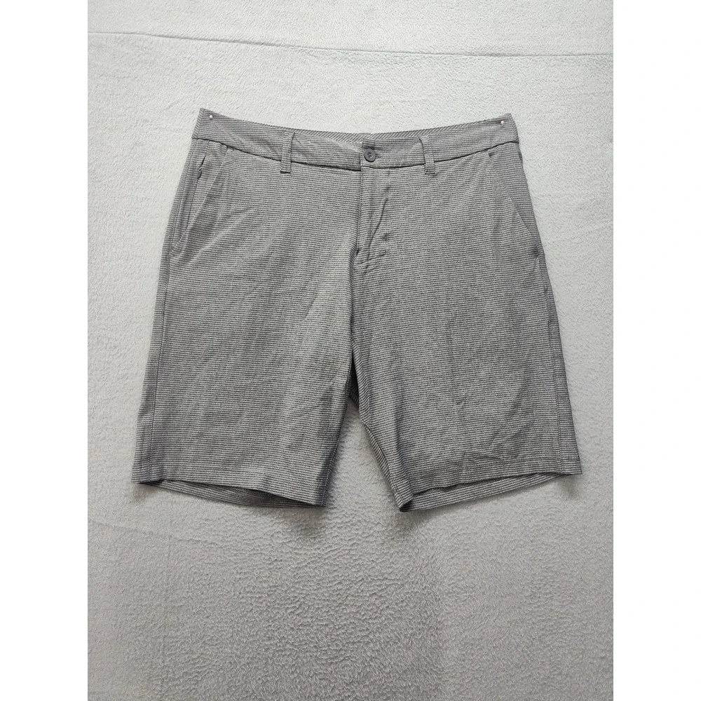 Hang Ten Mens Hybrid Shorts Grey Striped Stretch Board Shorts Size 34